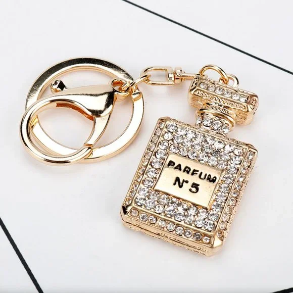 Crystal Perfume Bottle Purse Keychain Chanel - Picture 3 of 12